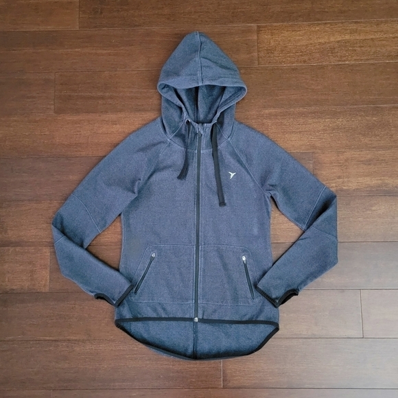 Old Navy Women’s Size S Go-Warm Tech-Fleece Zip-Up Activewear Hoodie Blue - Picture 7 of 9